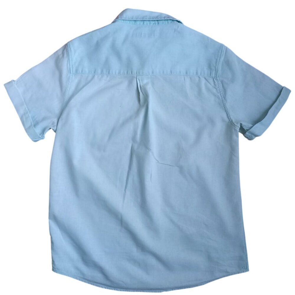 ZARA Boys Light Blue Button Down Shirt Size 13-14 (164 cm) Short Sleeve - Picture 2 of 7